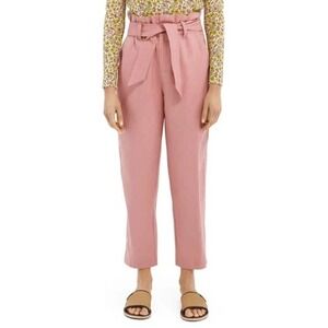 Scotch & Soda Linen Paperbag Waist Pants in Petal Pink, Size XL​​​​​​